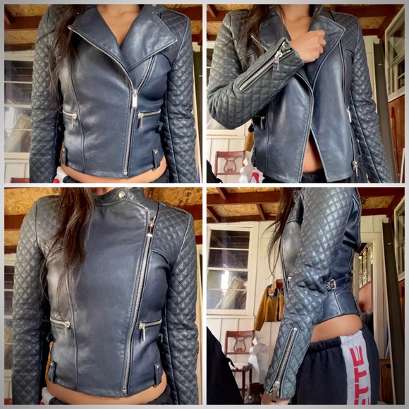 Barbara Bui Quilted Leather Jacket Moto Biker 38 - Picture 6 of 12